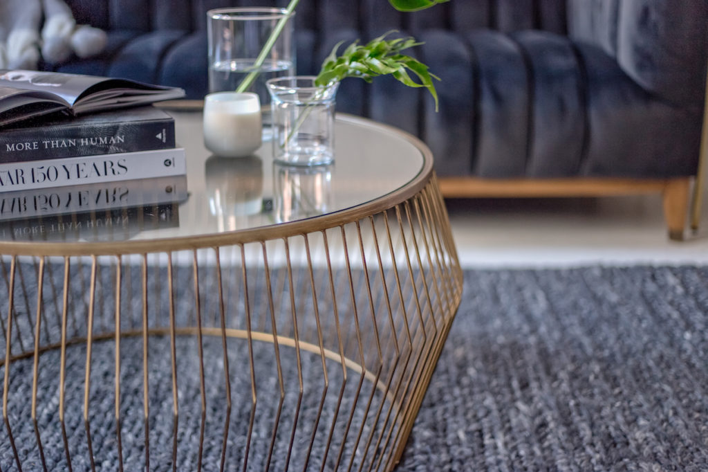 Cyclone Wire Coffee Table in Gold - Close Up