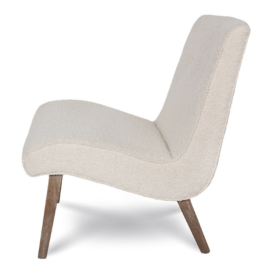 Bailey Button Back Chair in Boucle Side View