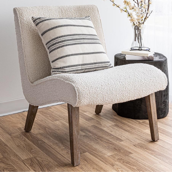 Bailey Button Back Chair in Boucle