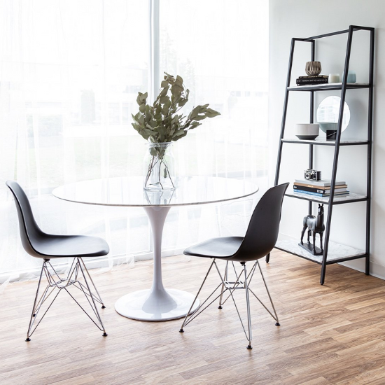 Black Cairo Dining Chair at Round TabLe