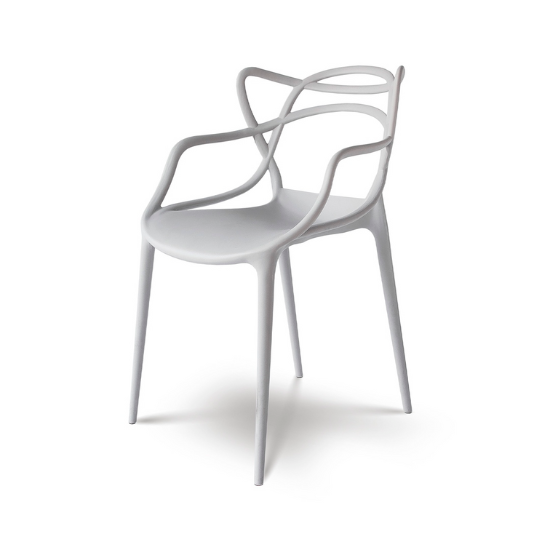 Crane Dining Chair in Light Grey Angle View