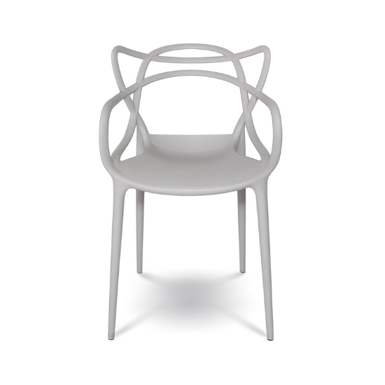 Crane Dining Chair in Light Grey Front View