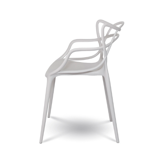 Crane Dining Chair in Light Grey Side View