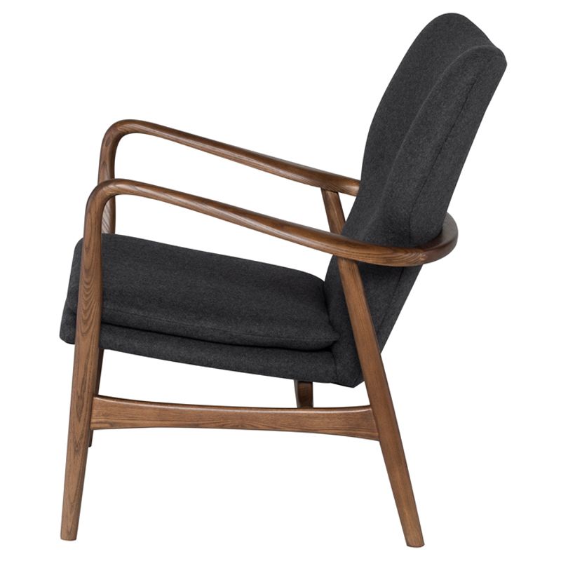 Patrik Occasional Chair Dark Grey Wool Side View