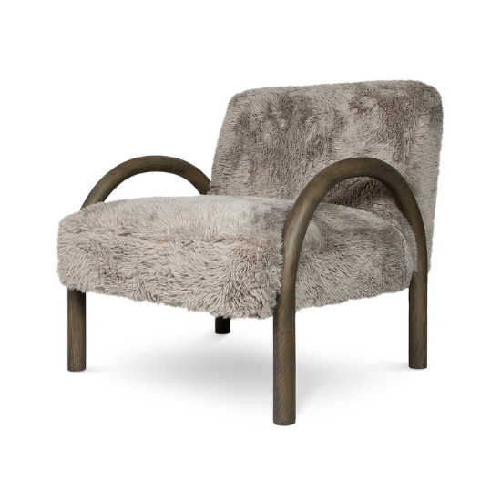 Eros Chair in Shaggy Granite Angle View