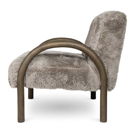 Eros Chair in Shaggy Granite Side View