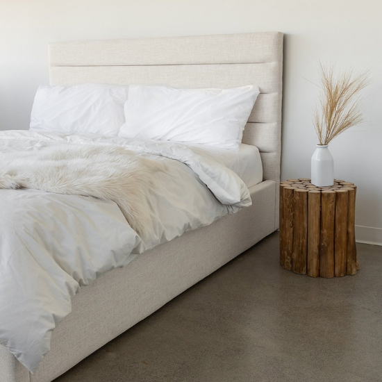 Justin Bed Tall Cream Bedroom View