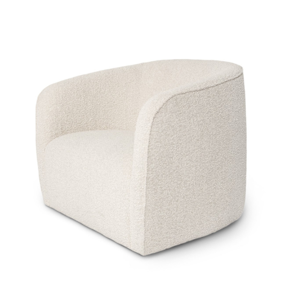 Evita Chair Cream Boucle Angle View