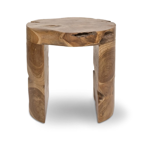 Natura Bundar Accent Table in Natural teak by Style in Form
