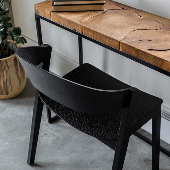 Small Natura Console Desk used with a chair as a compact desk