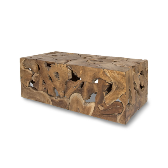 Natura Flow Coffee Table Natural – Angled View Angled view of Natura Flow Coffee Table in Natural reclaimed teak