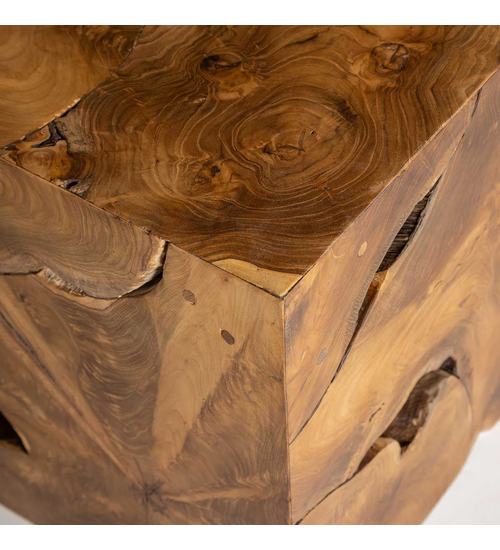 Detail of natural teak on Natura Flow Square Coffee Table