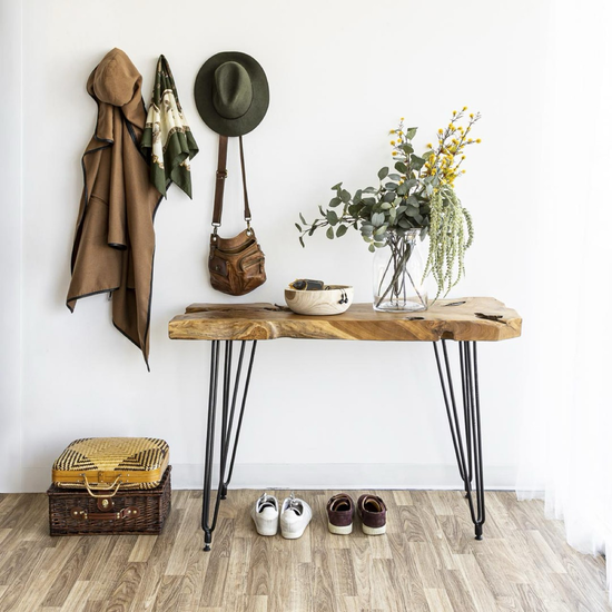 Natura Hairpin Console Table – Entryway Natura Hairpin Console Table styled in an entryway