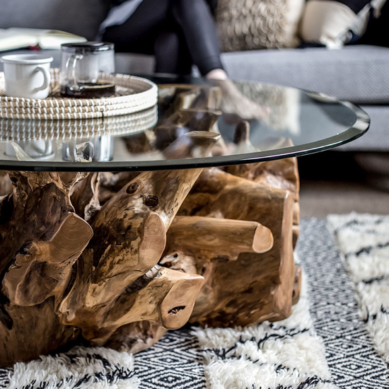 Large Natura Root Coffee Table in a living room