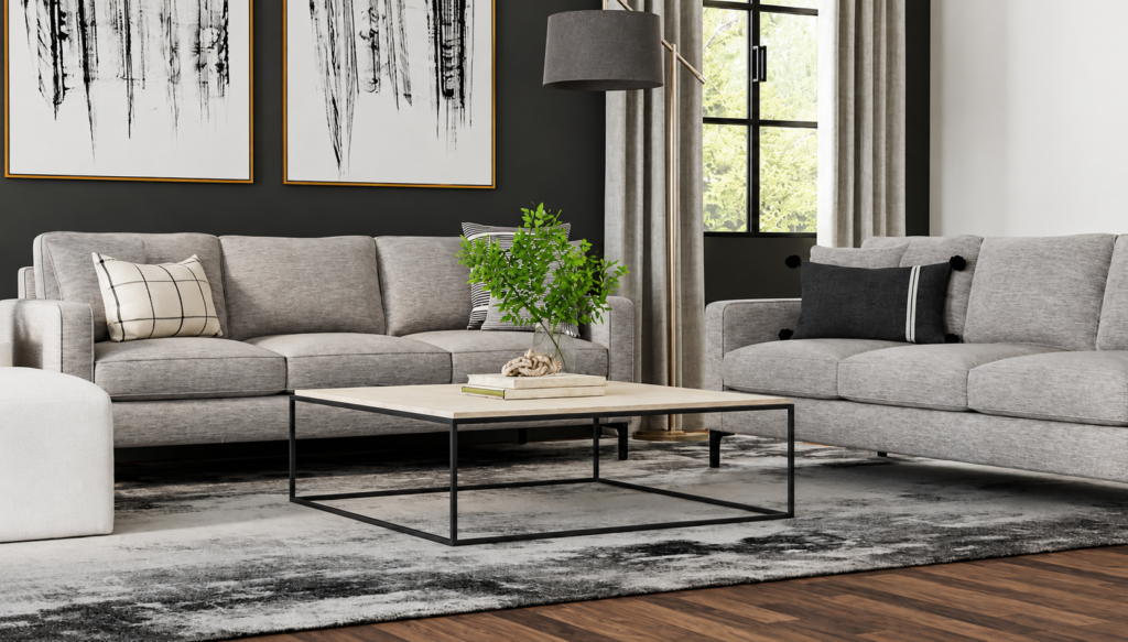 Apollo Sofa Collection by Van Gogh Designs featuring custom Canadian-made sofas in a modern living room at Novo Furniture Vancouver