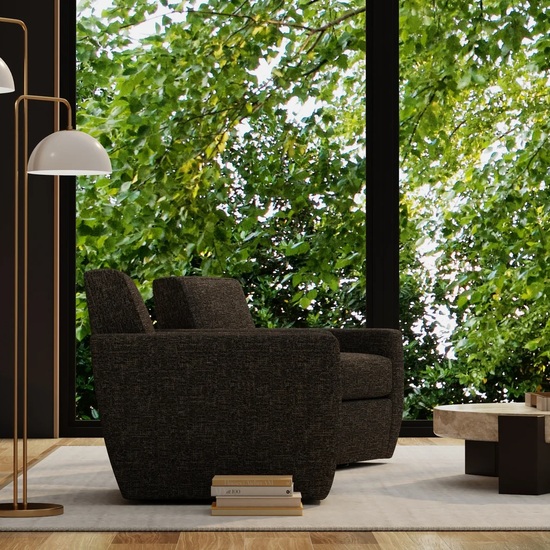 Madrid Swivel Chair by Van Gogh Designs – Lifestyle View Madrid Swivel Chair by Van Gogh Designs – contemporary swivel chair