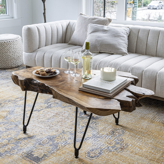 Natura Hairpin Coffee Table styled for entertaining