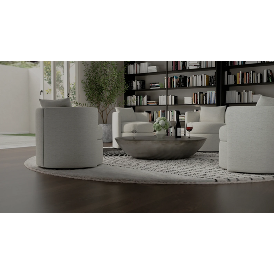 Olive Swivel Chairs by Van Gogh Designs in a living room